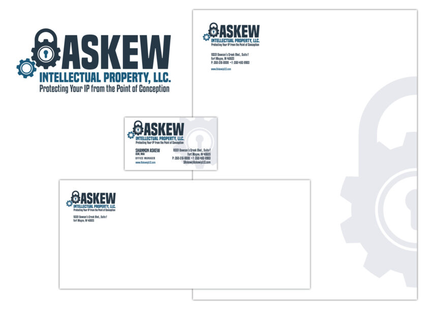 askew logo and stationery design