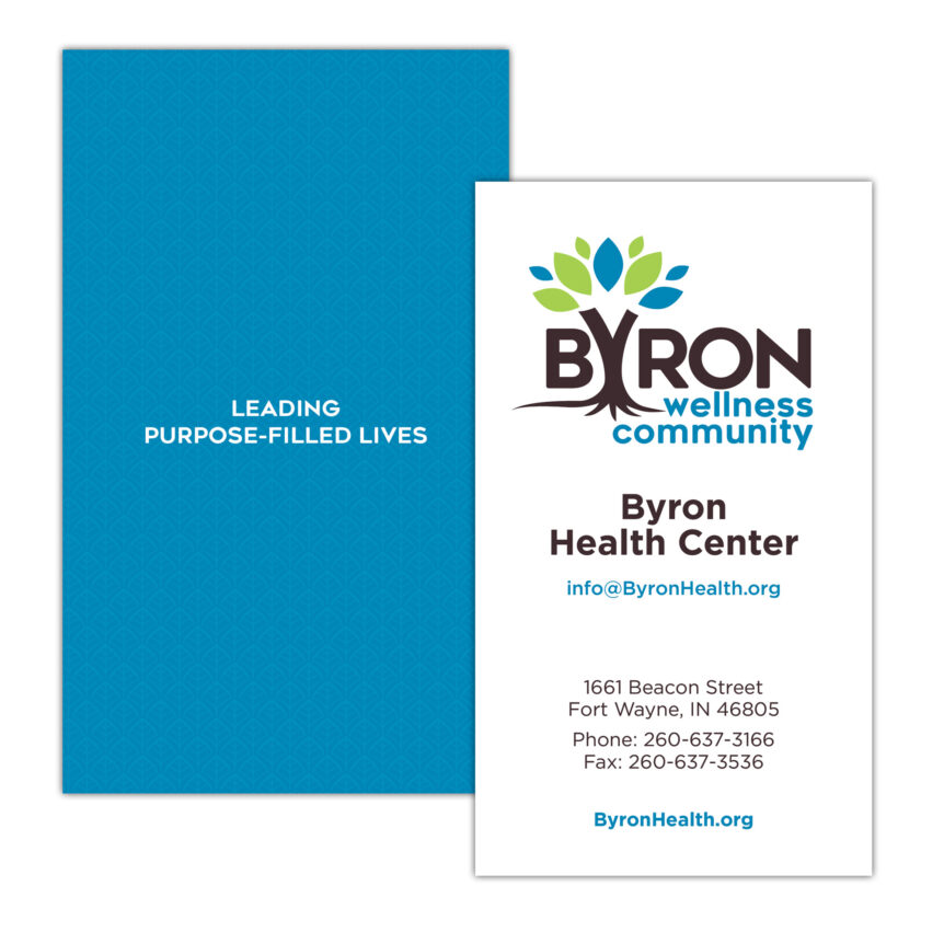 byron wellness community logo and business card design