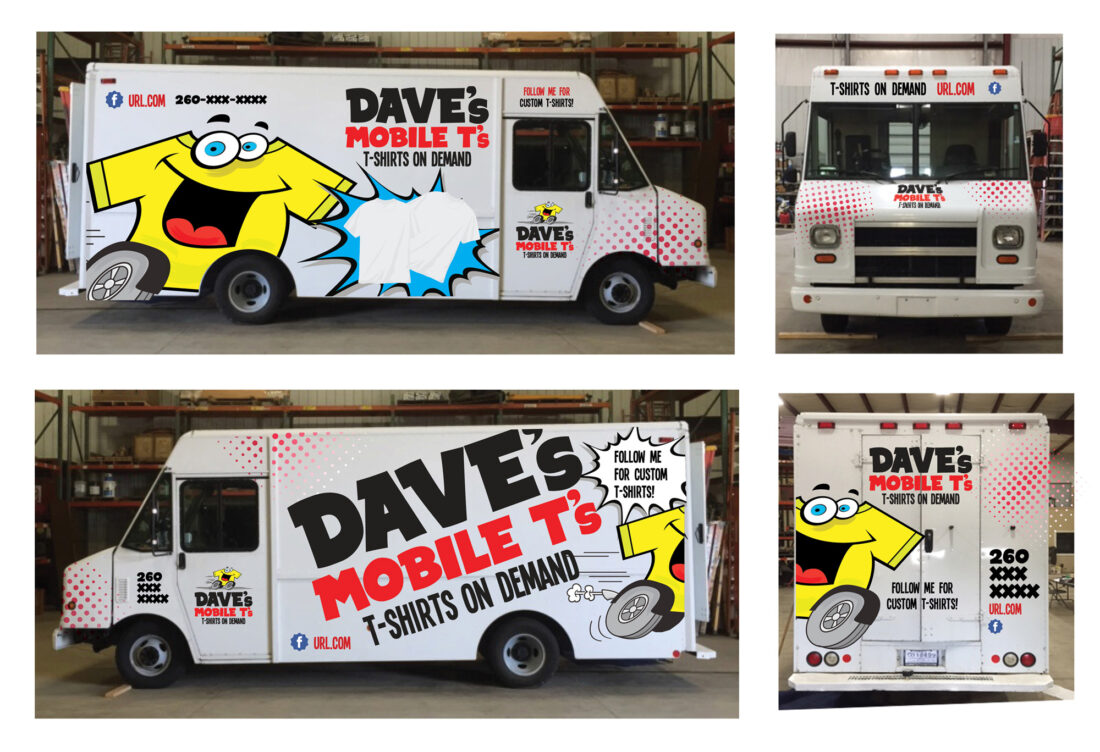 dave's mobile t's van wrap