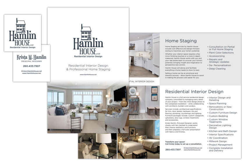 hamlin house business card and brochure design