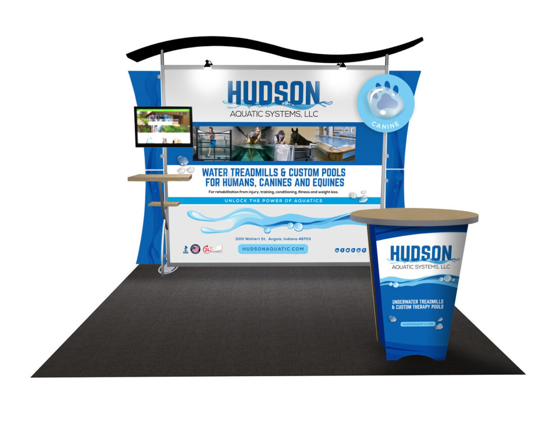 Hudson aquatics tradeshow booth graphics