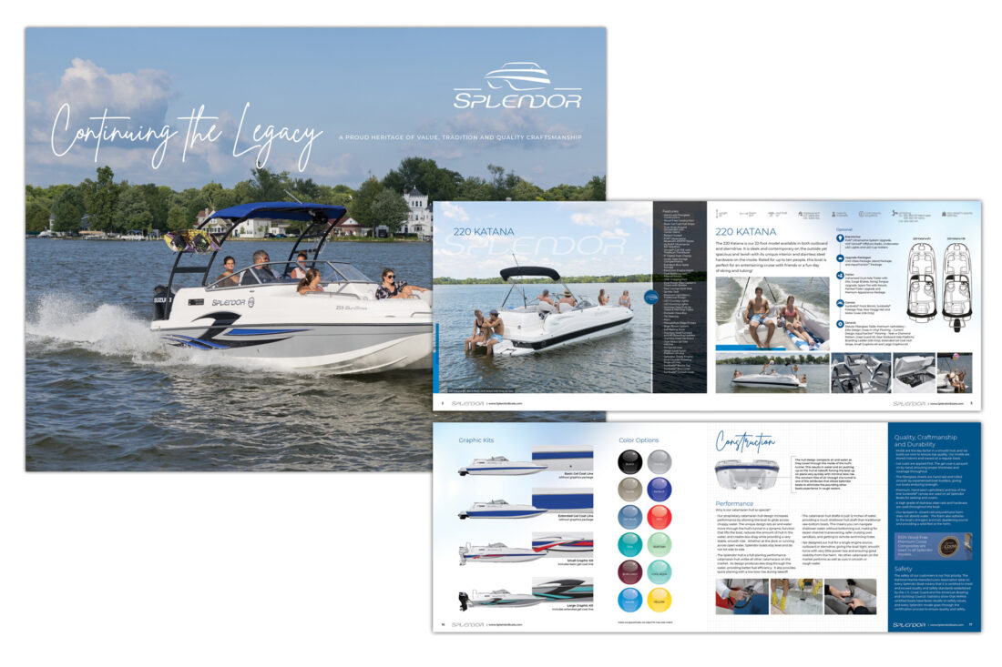 splendor boats brochure and retouching