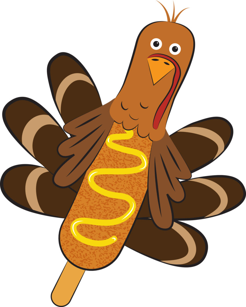 turkey corn dog custom illustration