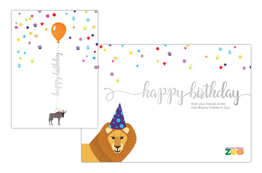 fort wayne children's zoo birthday card design